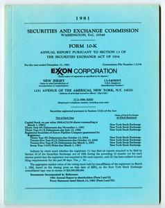 Form 10-K : Annual report pursuant to Section 13 of the Securities Exchange Act of 1934 : for the year ended December 31, 1981, Exxon Corporation