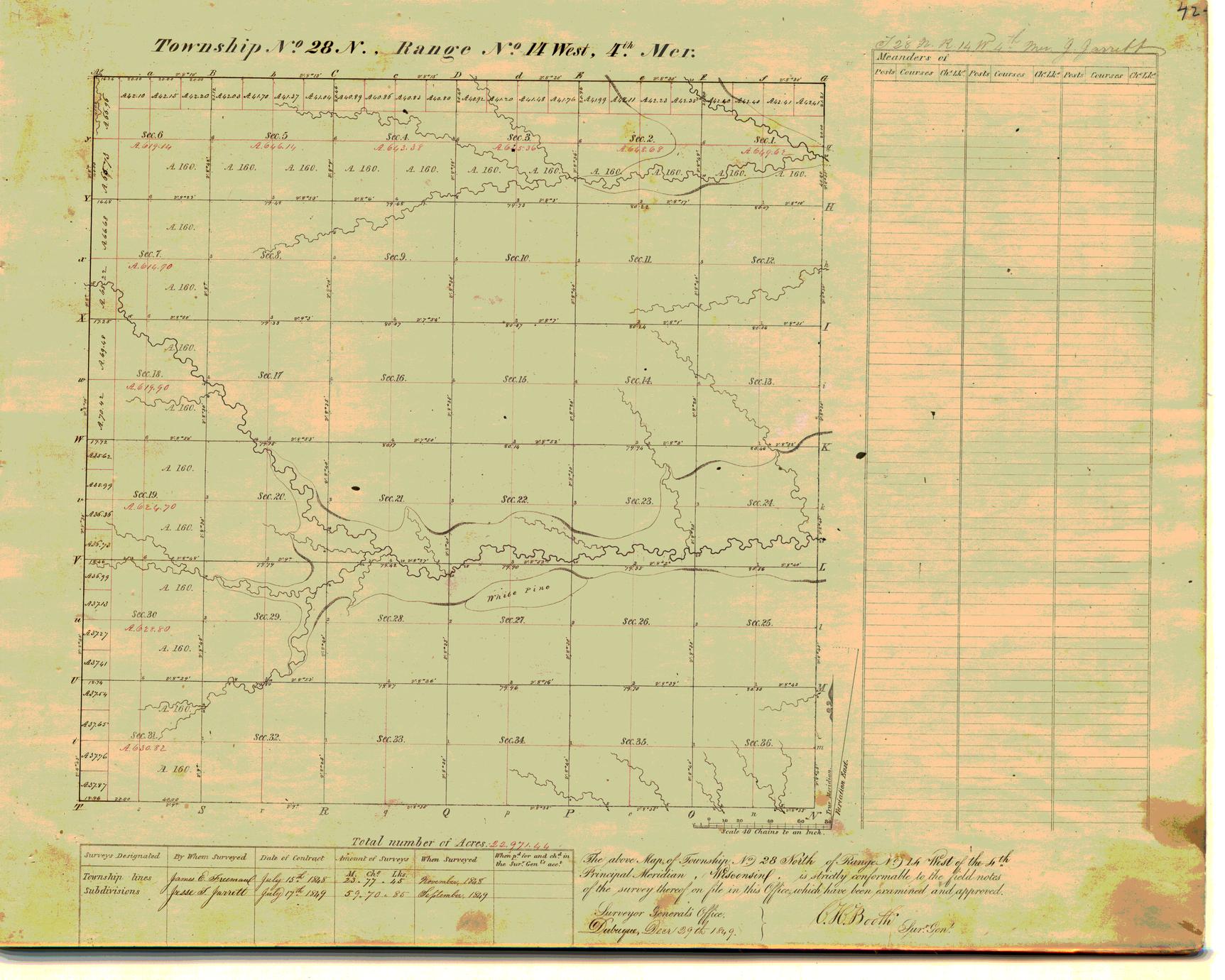 [Public Land Survey System map: Wisconsin Township 28 North, Range 14 West]