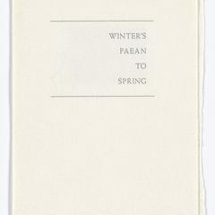 Winter's paean to spring