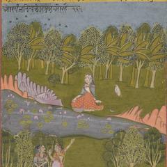 A Lady Waiting for her Lover by the Riverside, from a series illustrating the verse of Matiram