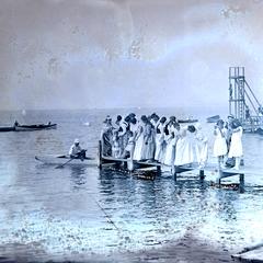 Summer school pageant on pier, 1916