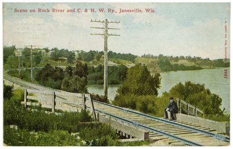 Railroad bridges across the Rock River