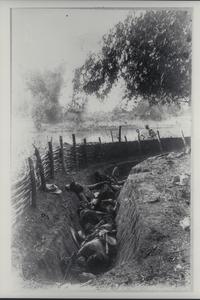 Insurgent dead in entrenchments, Bagbag, 1899
