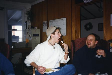 Stout Student Association, Ted Krez and Mark Dallenbach eating