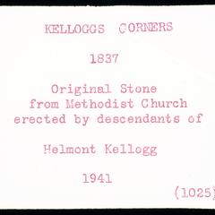 Kellogg's Corners boulder inscription