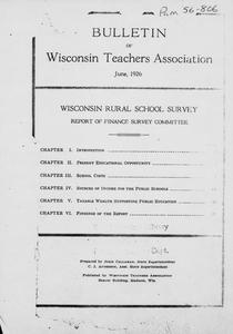Wisconsin rural school survey : report of Finance Survey Committee