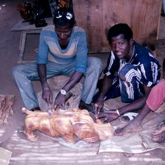 Brickama Woodcarvers Posing with their Work