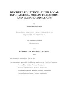 DISCRETE EQUATIONS: THEIR LOCAL INFORMATION, MELLIN TRANSFORM AND ELLIPTIC EQUATIONS