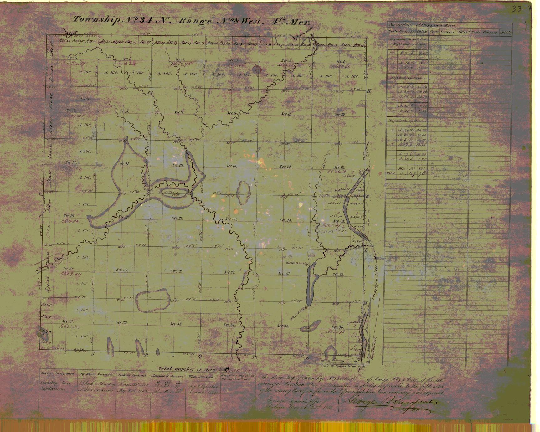 [Public Land Survey System map: Wisconsin Township 34 North, Range 08 West]
