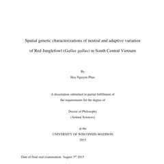 Spatial genetic characterizations of neutral and adaptive variation of Red Junglefowl (Gallus gallus) in South Central Vietnam