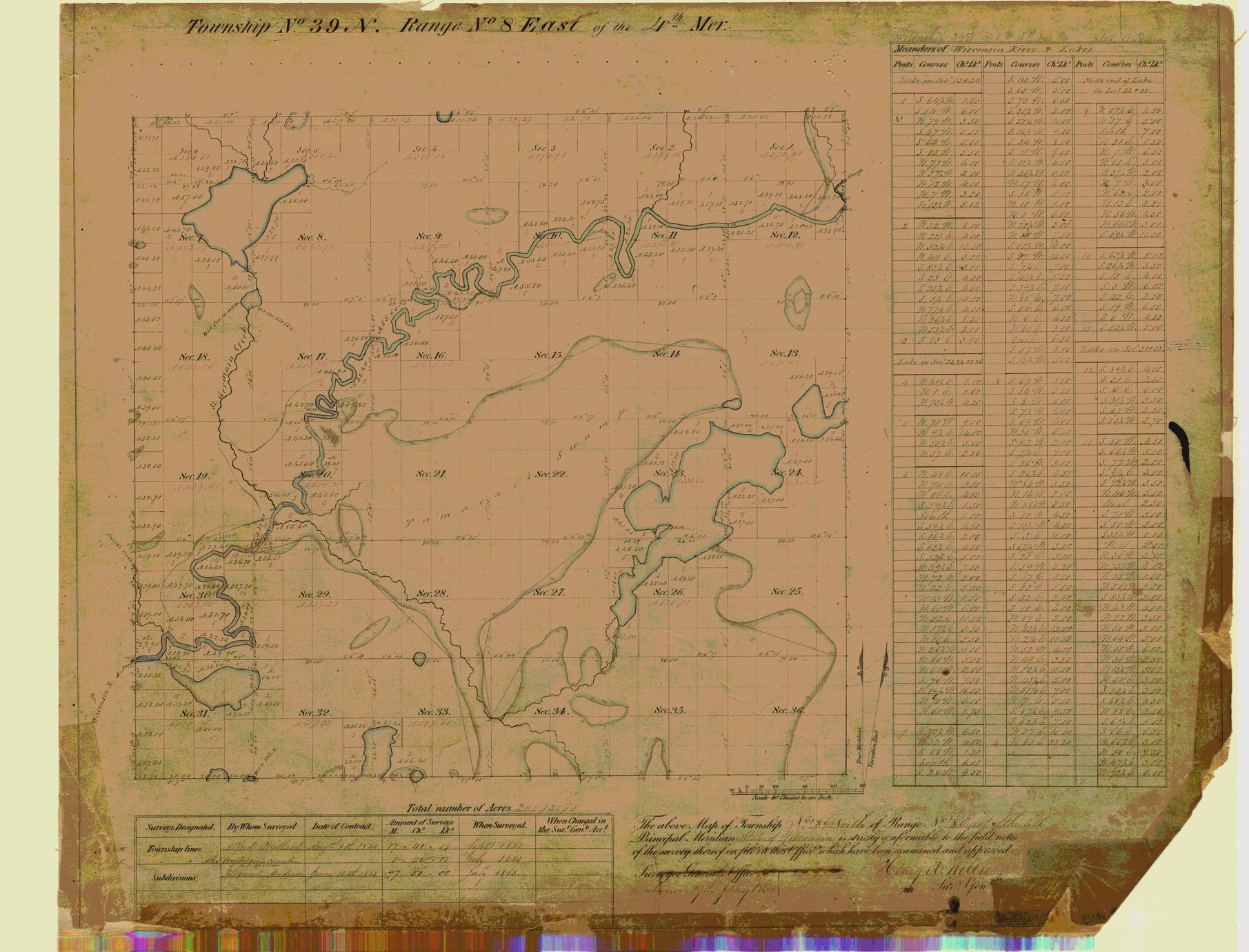 [Public Land Survey System map: Wisconsin Township 39 North, Range 08 East]