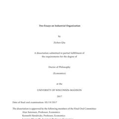 Two Essays on Industrial Organization