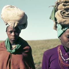 People of South Africa : two Xhosa women with bundles