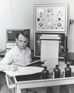 James Gantzer working in a physics laboratory