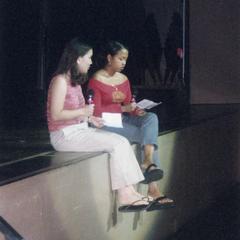 Two students perform during the poetry slam at 2003 MCOR