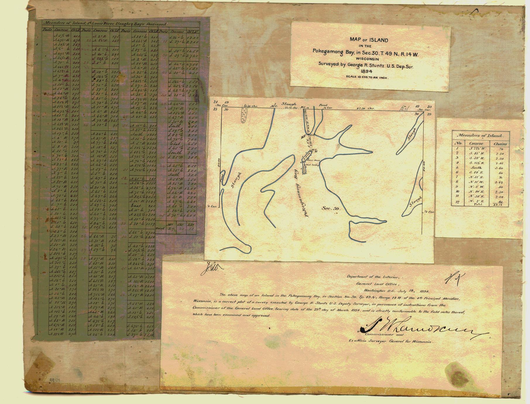 [Public Land Survey System map: Wisconsin Township 49 North, Range 14 West]