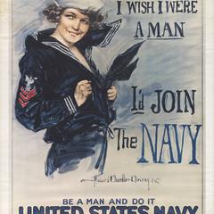 'Gee!! I wish I were a man' Navy poster