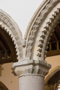 Wimborne Minster closeup of nave arcade arch