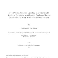 Model Correlation and Updating of Geometrically Nonlinear Structural Models using Nonlinear Normal Modes and the Multi-Harmonic Balance Method