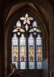 Hereford Cathedral interior north choir aisle east window