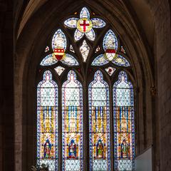 Hereford Cathedral interior north choir aisle east window