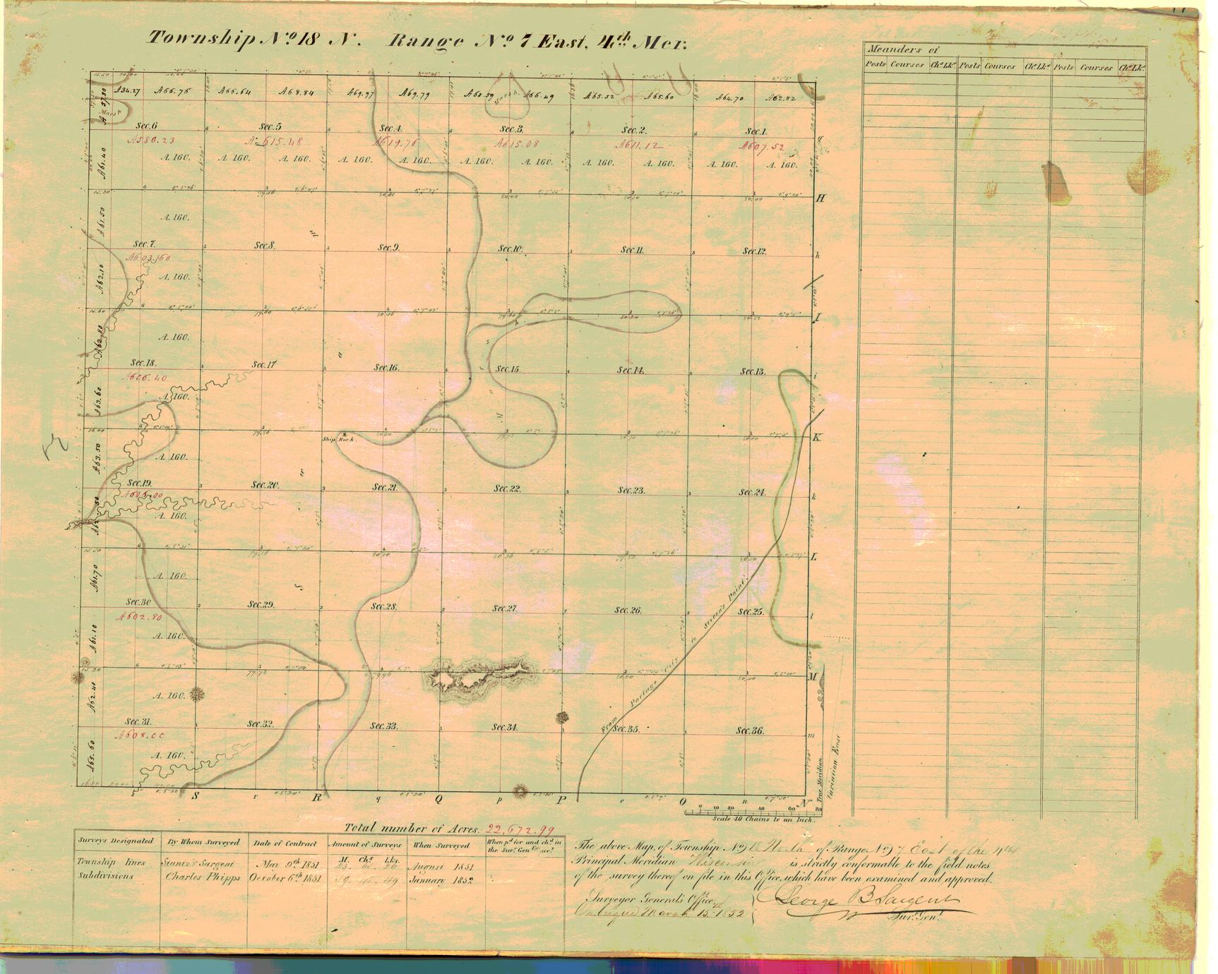 [Public Land Survey System map: Wisconsin Township 18 North, Range 07 East]