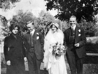 Dolores, Carl, Estella, and Aldo at wedding
