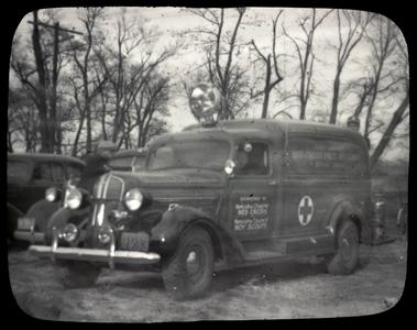 Red Cross first aid truck