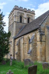 Iffley St Mary Church tower and chancel from the northeast