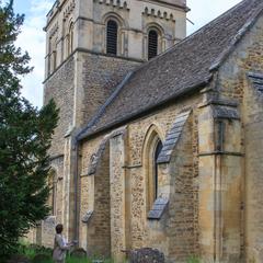 Iffley St Mary Church tower and chancel from the northeast