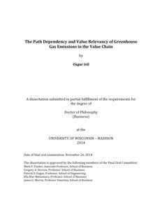 The Path Dependency and Value Relevancy of Greenhouse Gas Emissions in the Value Chain