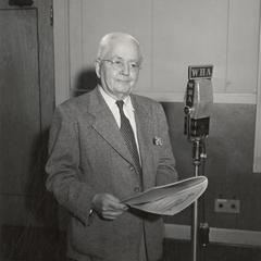 Edgar Gordon with microphone
