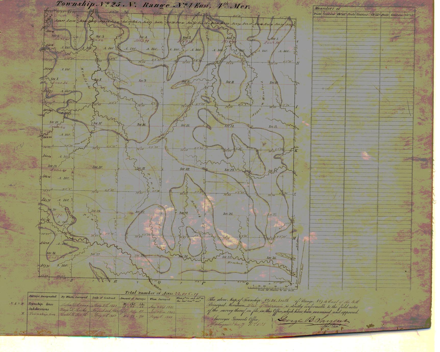 [Public Land Survey System map: Wisconsin Township 25 North, Range 04 East]
