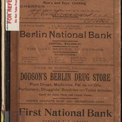 Berlin city directory, 1892. With business and street directory; also of churches, secret societies, etc.