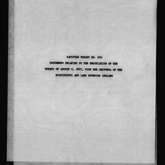 Ratified treaty no. 250, Documents relating to the negotiation of the treaty of August 2, 1847, with the Chippewa of the Mississippi and Lake Superior Indians