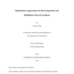 Optimization Approaches for Heat Integration and Distillation Network Synthesis