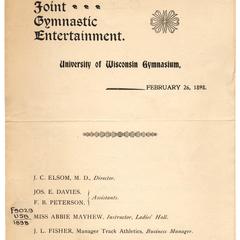 Joint gymnastic entertainment, 1898