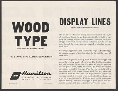 No. 25 Wood type catalog supplement - Display lines