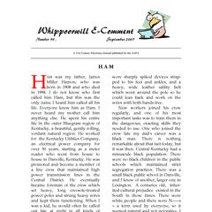Whippoorwill e-comment Number 54 September 2007
