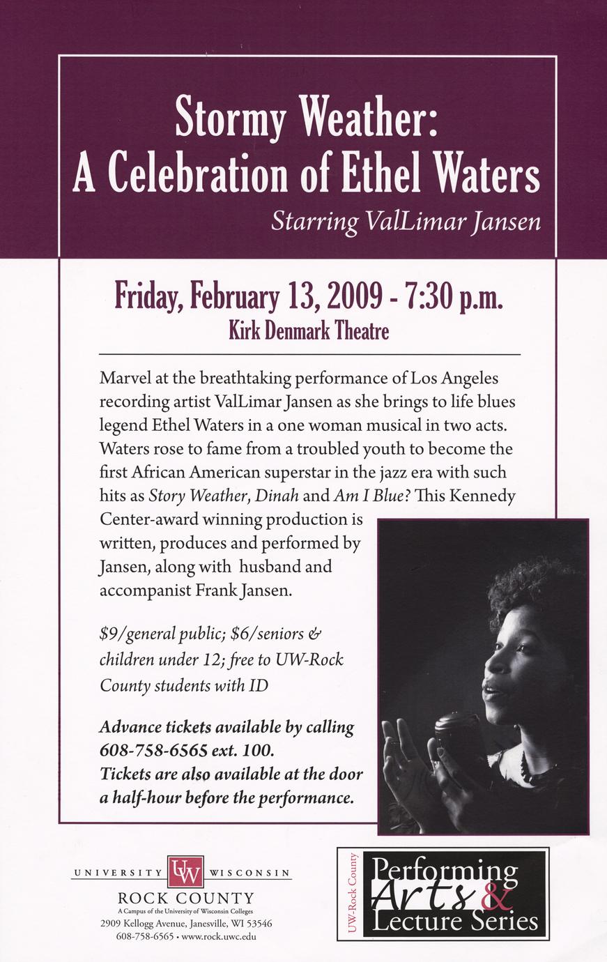 Stormy Weather : A Celebration of Ethel Waters, Janesville, 2009