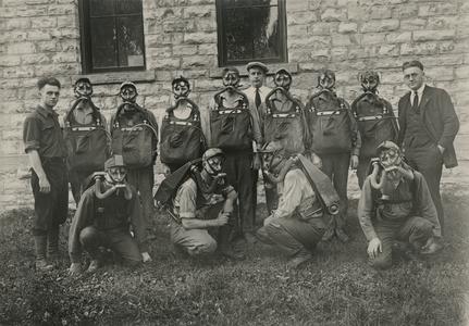 Mine rescue class photo at the Wisconsin Mining School