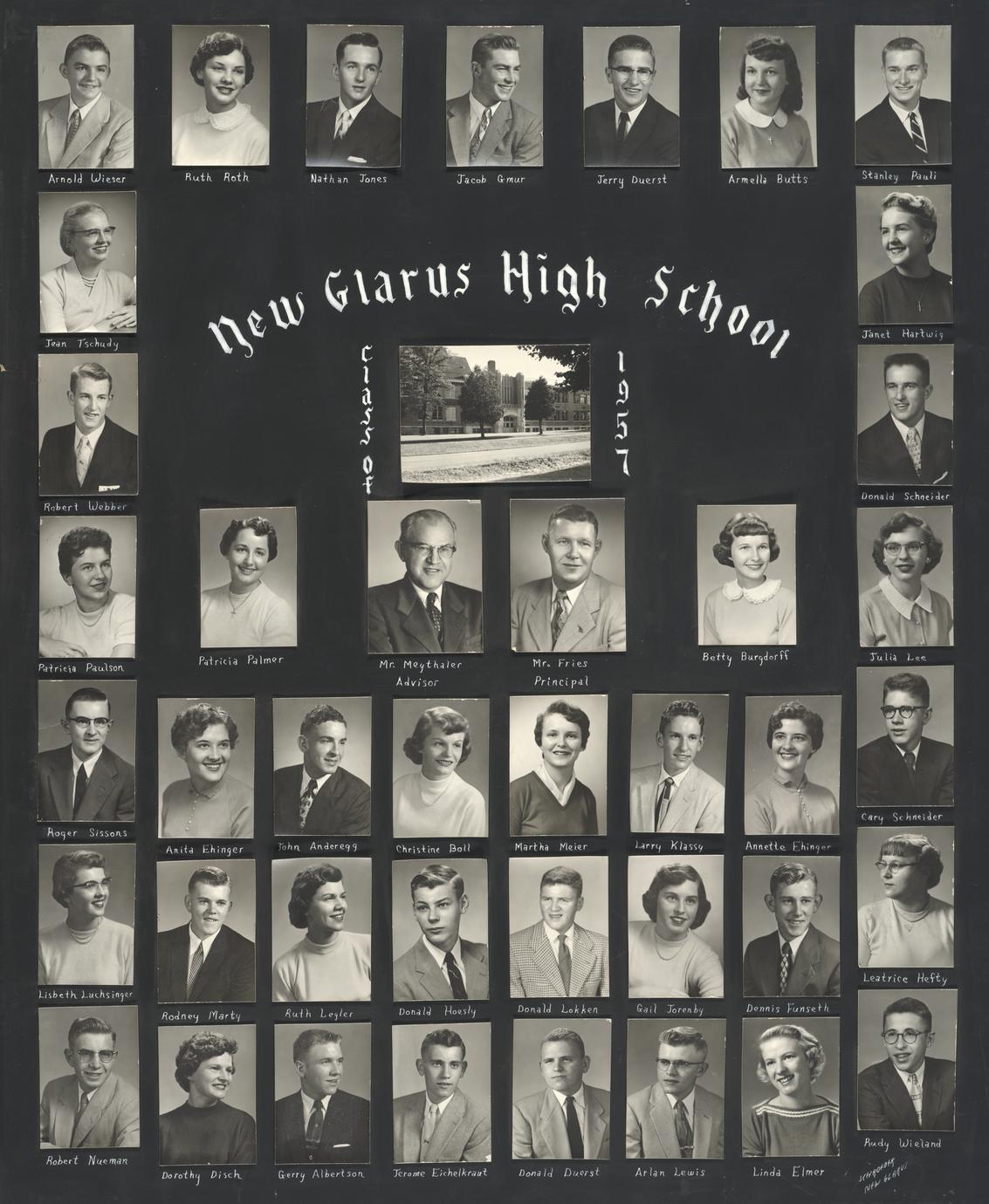 1957 New Glarus High School graduating class