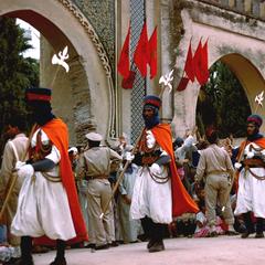 Guards at Royal Procession of Muhammad V in Fez