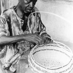 Man Weaving a Basket