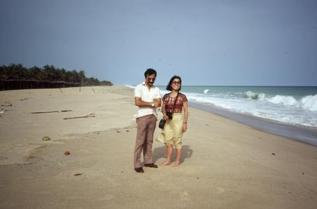Salim and Chika on the beach