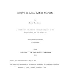 Essays on Local Labor Markets