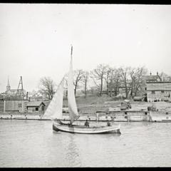 Harbor, sailing fish boat