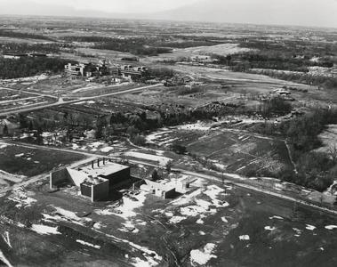 Aerial view of northeast side of campus