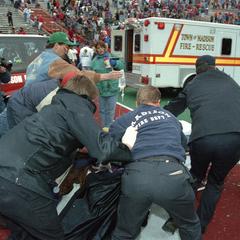 Medics attend to injured students in Camp Randall