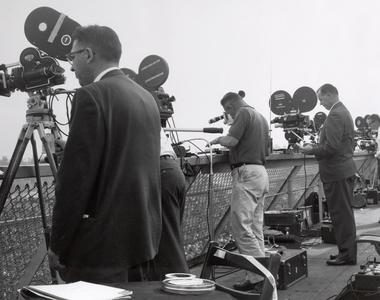 Film crews at the 1963 Rose Bowl